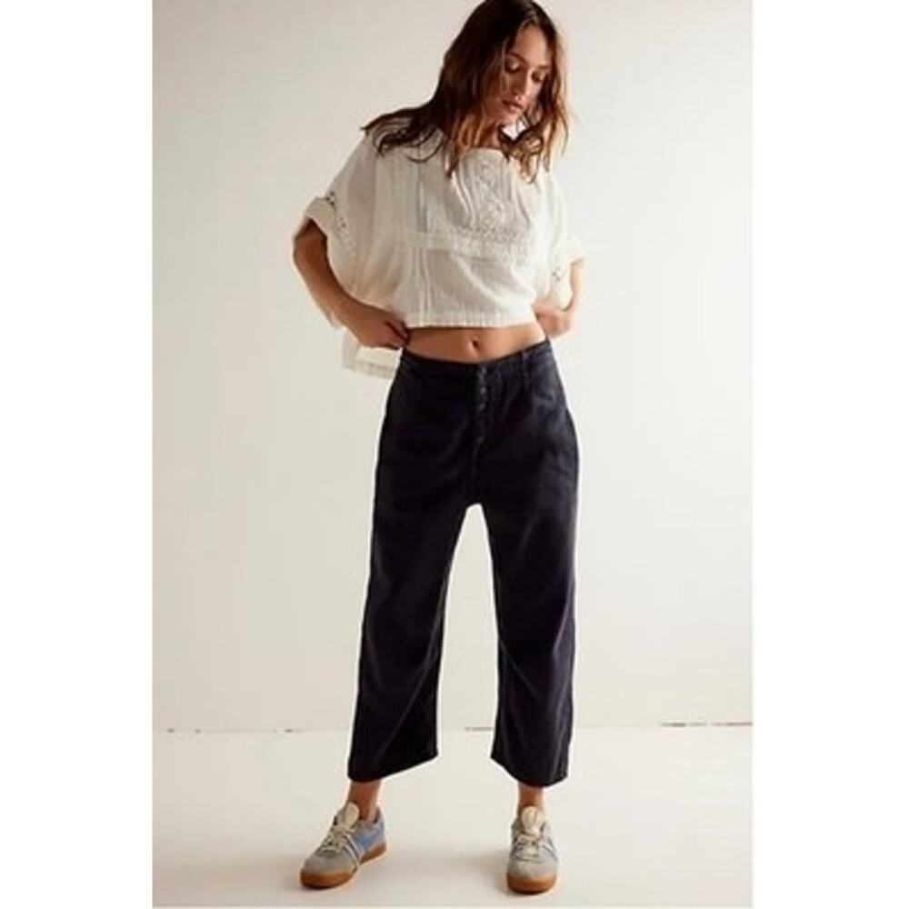 Free People We The Free‎ Osaka Barrel Jeans washed black size 28 Cotton/Lyocell